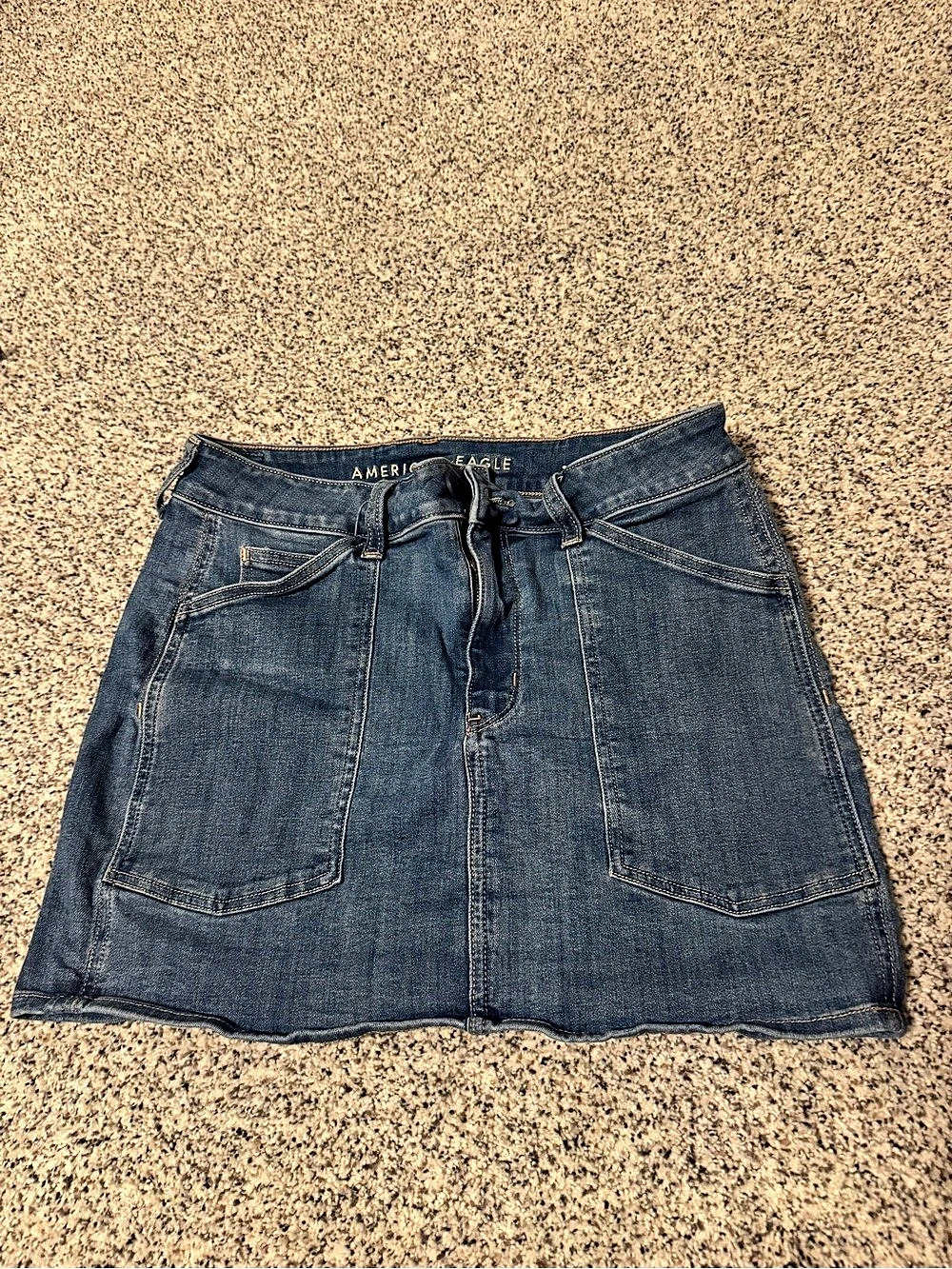 American Eagle Real Level Stretch Denim Mini Skirt Blue US 10